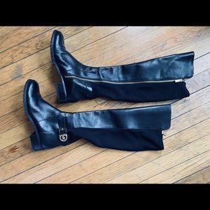 Michael Kors Leather and Stretch Tall Boots